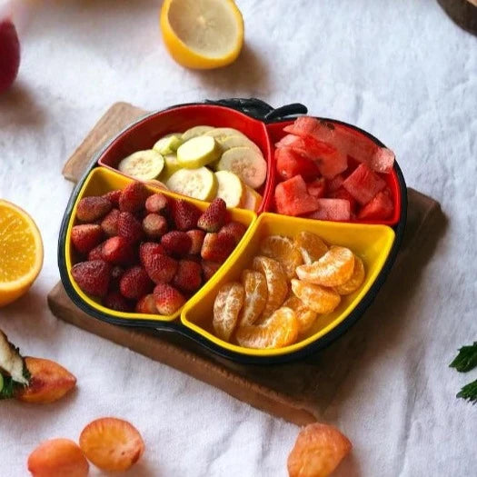 Apple Shaped Iftar Tray, 4 Compartment Food Plate, Sasuke Food Divided Serving Plate Apple Shaped Iftar Tray, 4 Compartment Food Plate, Sasuke Food Divided Serving Plate